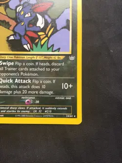 Pokemon Cards: Neo Revelation 1st Edition Rare: Sneasel 24/64 - Image 4
