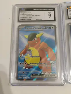 Pokemon Kangaskhan Ex 151/Pikachu Promo Full Art CGC Graded Holo Cards - Image 3