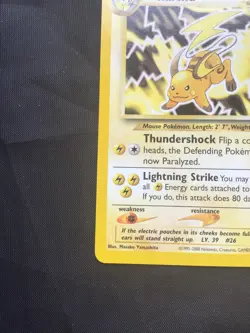 Pokemon Cards: Neo Revelation 1st Edition Rare: Raichu 21/64 - Image 15
