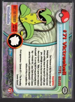 Victreebell #71 Topps TV Animation Pokemon Card Blue Logo Near Mint - Image 2