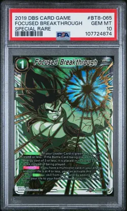 Son Goku Focused Breakthrough SPR BT8-065 FOIL Dragon Ball Card Game PSA 10 - Image 1