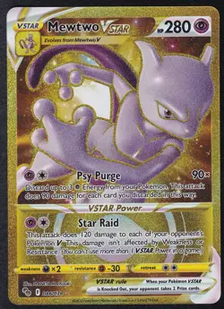 Pokemon Go TCG Mewtwo VSTAR Gold Secret Rare Card 086/078 - Image 1
