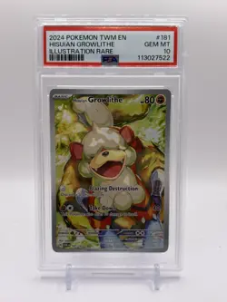 Pokemon Twilight Masquerade Hisuian Growlithe 181 PSA 10 Gem Mint Card - Image 1