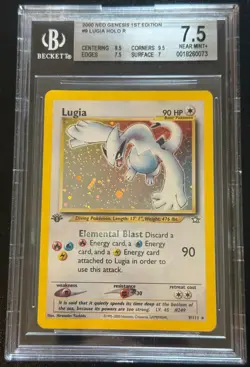 (PSA) BGS 7.5 LUGIA 1ST EDITION NEO GENESIS HOLO RARE POKEMON CARD #9 NEAR MINT+ - Image 1