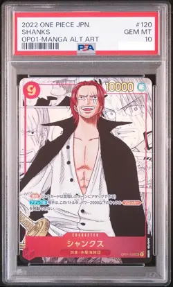 PSA 10 Shanks OP01-120 SEC Comic Parallel Manga Alt Art ONE PIECE Card Japan - Image 1