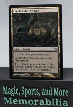 MTG Leechridden Swamp Shadowmoor Regular Uncommon Magic The Gathering LP - Image 1
