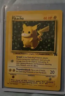 POKEMON PIKACHU IVY  1  60HP CARD 1999 Near Mint Condition Black STAR PROMO - Image 1