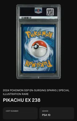 2024 Pokemon SSP En-Surging Sparks Special Illustration Rare Pikachu EX PSA 10 - Image 2