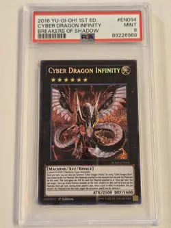 Cyber Dragon Infinity BOSH-EN094 PSA 9 MINT Secret Rare Yugioh 1st Edition *6969 - Image 1