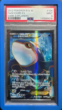 Pokemon Black & White Kyogre EX Dark Explorers Full Art #104 PSA 9 Mint - Image 1