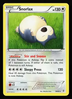 Snorlax 80/106 Rare XY Flashfire Pokémon Card - Image 1
