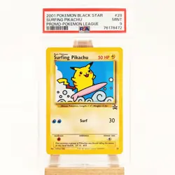 PSA 9 MINT Surfing Pikachu #28 Black Star Promo 2001 Pokemon League - Image 5
