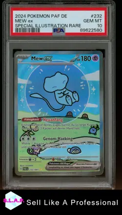 MEW ex SPECI4L ILL RARE POKEMON GER PAF DE-PALDEAN FATES 2024 232 PSA 10 - Image 1