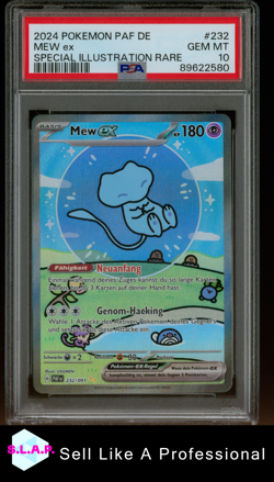 MEW ex SPECI4L ILL RARE POKEMON GER PAF DE-PALDEAN FATES 2024 232 PSA 10 - Image 3