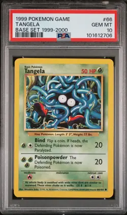 1999 POKEMON BASE SET 1999-2000 “4TH PRINT”#66 TANGELA PSA 10 - Image 1