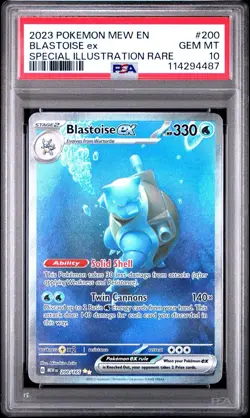 Pokemon Blastoise ex 200/165 Mew-EN 151 Special Illustration GEM MINT PSA 10 - Image 3