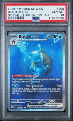 Pokemon Blastoise ex 200/165 Mew-EN 151 Special Illustration GEM MINT PSA 10 - Image 3