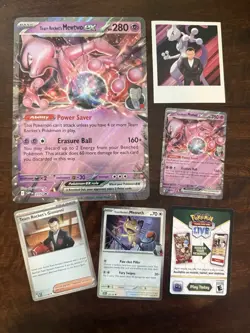 Pokemon Team Rocket's Mewtwo ex 205 Scarlet & Violet Promo NM with extras - Image 1