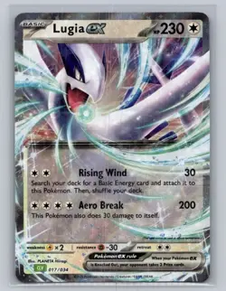 Pokemon Card, Lugia EX 017/034 Ultra Rare CLV - Image 1