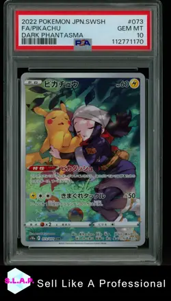 FA/PIKACHU DARK PHANTASMA POKEMON JAP SWSH DARK PHANTASMA 2022 073 PSA 10 - Image 1