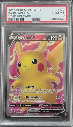 [ GEM MT PSA 10 ] 2020 POKEMON SWSH FA/PIKACHU V VIVID VOLTAGE - Image 1