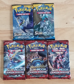 Pokemon tcg- Lot Of 5 Sealed Packs: 2-Sun & Moon/ 3-Sun & Moon Crimson Invasion - Image 3