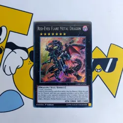 Yugioh Secret Rare Red-Eyes Flare Metal Dragon NM CORE-EN054 1st Edition card - Image 4