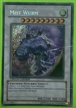 Yugioh Mist Wurm HA01-EN023 Secret Rare Limited Edition DMG - Image 2