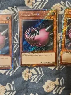 3x Yu-Gi-Oh! Needle Worm RA04-EN112 Platinum Secret Rare Playset - Image 5