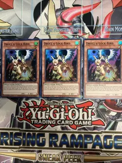 3x Droll & Lock Bird Super Rare RA02-EN006 Yugioh Playset - Image 3
