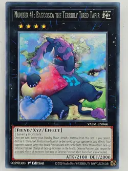 ㊙️ Yu Gi Oh - VASM-EN044 Number 41: Bagooska The Terribly Tired Tapir - Rare - Image 1