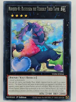 ㊙️ Yu Gi Oh - VASM-EN044 Number 41: Bagooska The Terribly Tired Tapir - Rare - Image 3