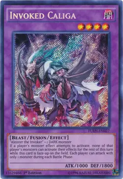 Yugioh! LP Invoked Caliga - FUEN-EN027 - Secret Rare - 1st Edition Lightly Playe - Image 2