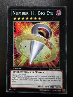 Number 11: Big Eye GAOV-EN090 Secret Rare 1st Edition Near Mint Yugioh - Image 1