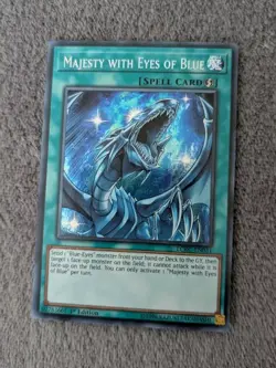 YUGIOH MAJESTY WITH EYES OF BLUE SECRET RARE LCKC-EN031 1ST EDITION - Image 1