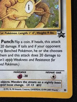 Meowth GB Promo 10 Black Star WoTC Pokemon Card Holo Foil Rare HP - Image 6