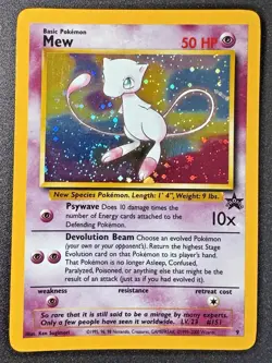 Mew WoTC Black Star Promo #9 Pokemon Card Holo Foil Rare Swirl LP - Image 1