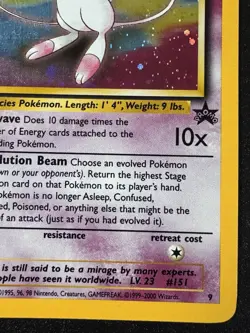 Mew WoTC Black Star Promo #9 Pokemon Card Holo Foil Rare Swirl LP - Image 6