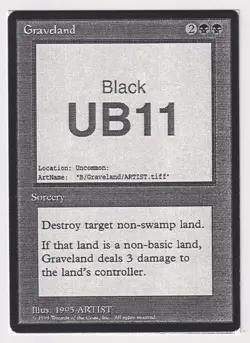 Graveland (Choking Sands) LP Mirage Playtest Card 1995 WOTC MTG Magic Vintage! - Image 1