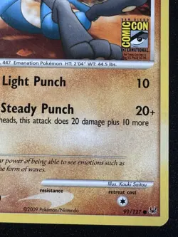 2009 SDCC Riolu 91/127 Platinum Comic-Con Exclusive Promo Pokemon Card Rare MP - Image 6