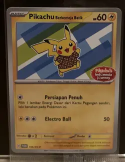Pikachu Berkemeja Batik 101/SV-P Indonesia Journey Promo Sealed Pokemon Card - Image 1