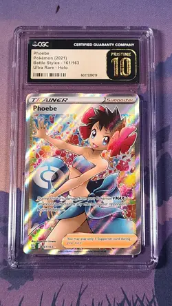Pokemon Phoebe Full Art Trainer Battle Styles 161/163 Pristine CGC 10 - Image 1
