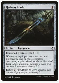 Hedron Blade #224 Battle for Zendikar Magic Card in a Protective Sleeve - Image 1