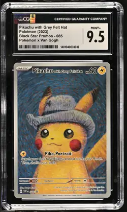 2023 Pokemon Black Star SV Promo 085 Van Gogh Pikachu With Grey Felt Hat CGC 9.5 - Image 1