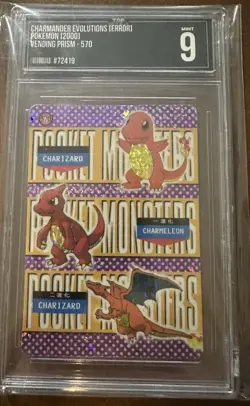 Charizard Evolution 2000 Vending Prism Error Card Pokemon 9 Charmander - Image 3