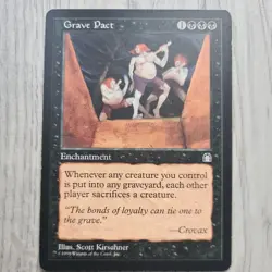 MTG Magic The Gathering Grave Pact Stronghold card Black - Image 1