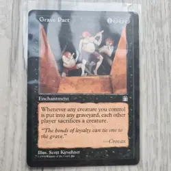 MTG Magic The Gathering Grave Pact Stronghold card Black - Image 6