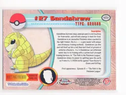 Sandshrew Topps Chrome #27 Holo Pack Fresh Pokemon Card (C1) - Image 2