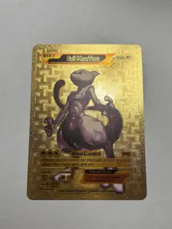 Evil Mewtwo EX Gold Foil Fan Art Display Card Mind Control Card NM/M - Image 1