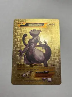 Evil Mewtwo EX Gold Foil Fan Art Display Card Mind Control Card NM/M - Image 3